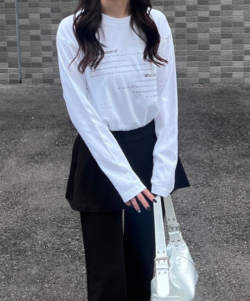 fiere(フィエール)の「英字デザインロンT/長袖Tシャツ(Tシャツ/カットソー・レディース・ホワイト・MEDIUM/LARGE/SMALL)」の6枚目の写真