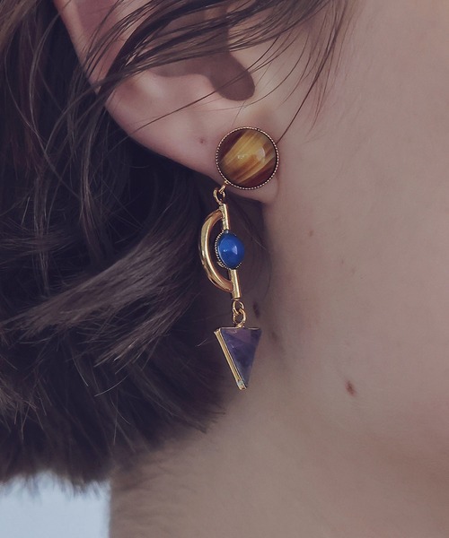 ADER（アデル）の「ADER .bijoux / GEM stone cabochon pierce(ストーンカボションピアス)（ピアス（両耳用）・レディース・シルバー・FREE）」の2枚目の写真