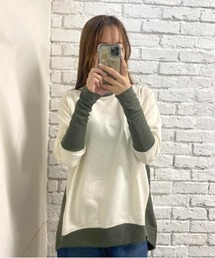 裏毛袖リブドルマンプルオーバー