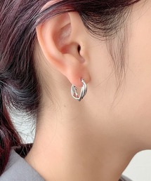 ミニねじれ3連フープピアス  (両耳用)