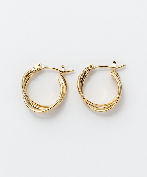 ciite'（シーテ）の「ミニねじれ3連フープピアス  (両耳用)（ピアス（両耳用）・レディース・シルバー/ゴールド・FREE）」の3枚目の写真