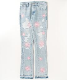 DIGITAL GROUPI3/デジタル・グルーピスリー/DENIM PEARLZ FLARE PANTS/PINK