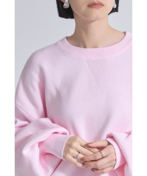 &. NOSTALGIA(アンドドットノスタルジア)の「スウェットライクニットプルオーバー(ニット/セーター・レディース・グレー/ホワイト/ピンク/ブラック/オレンジ・M)」の7枚目の写真