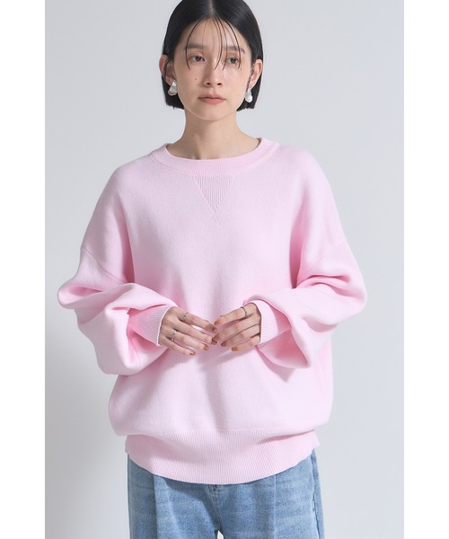 &. NOSTALGIA(アンドドットノスタルジア)の「スウェットライクニットプルオーバー(ニット/セーター・レディース・グレー/ホワイト/ピンク/ブラック/オレンジ・M)」の10枚目の写真