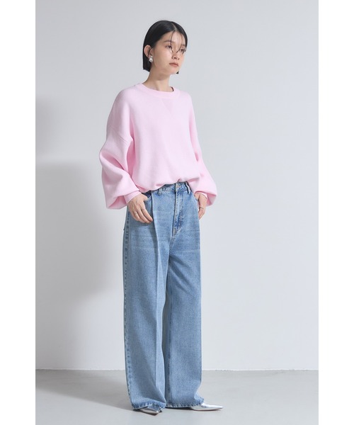 &. NOSTALGIA(アンドドットノスタルジア)の「スウェットライクニットプルオーバー(ニット/セーター・レディース・グレー/ホワイト/ピンク/ブラック/オレンジ・M)」の12枚目の写真