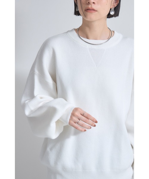 &. NOSTALGIA(アンドドットノスタルジア)の「スウェットライクニットプルオーバー(ニット/セーター・レディース・グレー/ホワイト/ピンク/ブラック/オレンジ・M)」の17枚目の写真