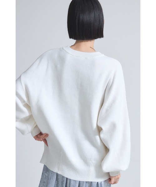 &. NOSTALGIA(アンドドットノスタルジア)の「スウェットライクニットプルオーバー(ニット/セーター・レディース・グレー/ホワイト/ピンク/ブラック/オレンジ・M)」の19枚目の写真