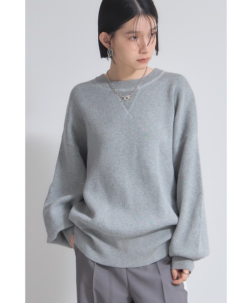 &. NOSTALGIA(アンドドットノスタルジア)の「スウェットライクニットプルオーバー(ニット/セーター・レディース・グレー/ホワイト/ピンク/ブラック/オレンジ・M)」の21枚目の写真