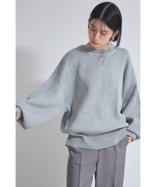 &. NOSTALGIA(アンドドットノスタルジア)の「スウェットライクニットプルオーバー(ニット/セーター・レディース・グレー/ホワイト/ピンク/ブラック/オレンジ・M)」の22枚目の写真