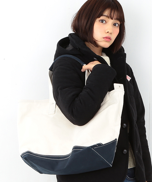 Ray BEAMS(レイビームス)の「20/80 / キャンバストートバッグ(トートバッグ・レディース・ホワイト/ネイビー・ONE SIZE)」の2枚目の写真