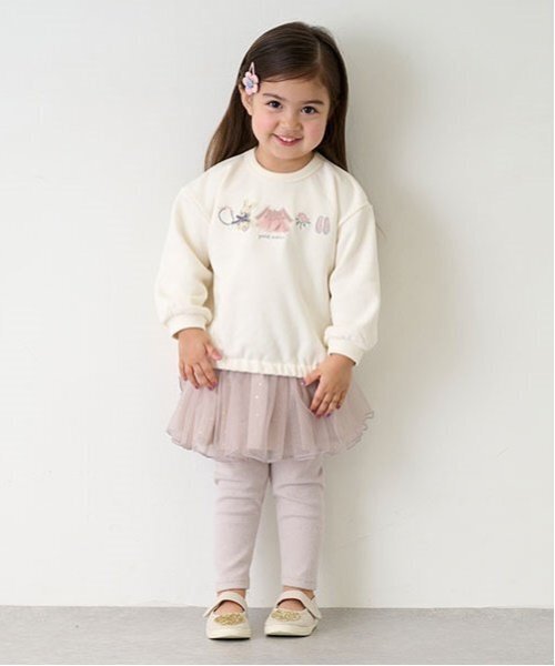 petit main（プティマイン）の「レギンスつきチュールスカート（スカート・キッズ・アイボリー/ライトピンク/チャコール・80ｃｍ/90cm/100cm/110cm/120cm/130cm）」の3枚目の写真