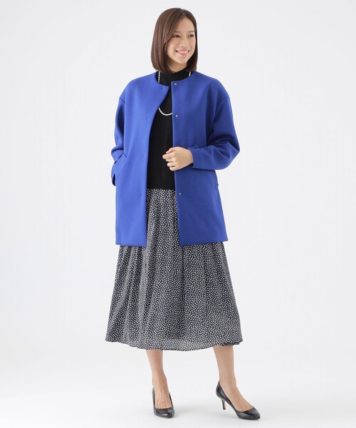 【セール】【L】【ウォッシャブル】ベアダンボールノーカラーコート（ノーカラーコート）｜TRANS WORK（トランスワーク）