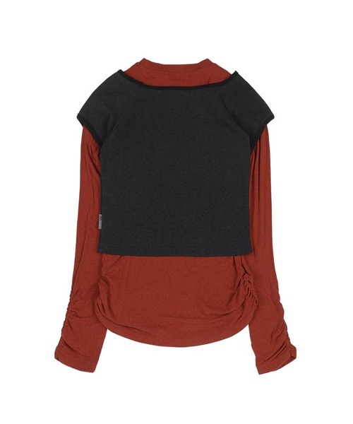 FANCY CLUB（ファンシークラブ）の「NASTY FANCY CLUB／ローズレイヤードロングスリーブ（Tシャツ/カットソー・レディース・レッド/チャコール・FREE）」の14枚目の写真