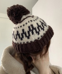 MEMECLE（メメクル）の「【 MEMECLE / メメクル 】レトロ ポンポン付き ニットキャップ（ニットキャップ/ビーニー）」