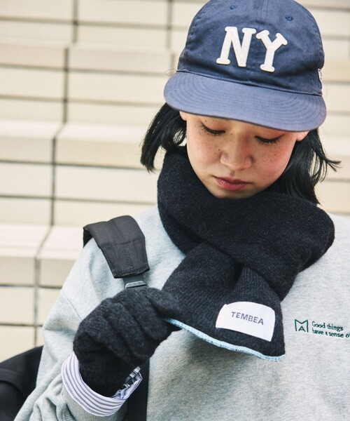 TEMBEA（テンベア）の「TEMBEA×FREAK'S STORE/テンベア×フリークスストア 別注MUFFLER（マフラー・メンズ・イエロー/サックスブルー/ブルー/オレンジ/ターコイズブルー・ONE SIZE）」の3枚目の写真