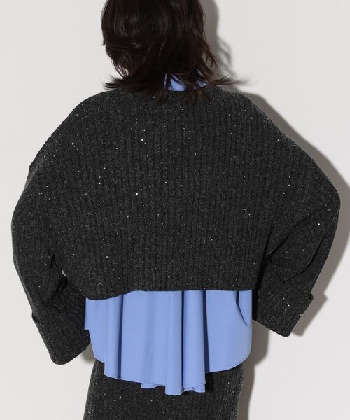 GALLEST（ギャレスト）の「◆スパンコール混クルーネックニット（ニット/セーター・レディース・ホワイト系/チャコールグレー/ベージュ/ブルーグリーン/パープル・38）」の8枚目の写真