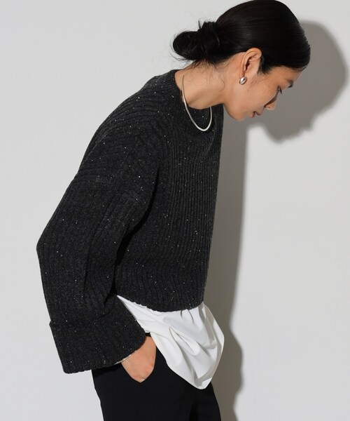 GALLEST（ギャレスト）の「◆スパンコール混クルーネックニット（ニット/セーター・レディース・ホワイト系/チャコールグレー/ベージュ/ブルーグリーン/パープル・38）」の13枚目の写真