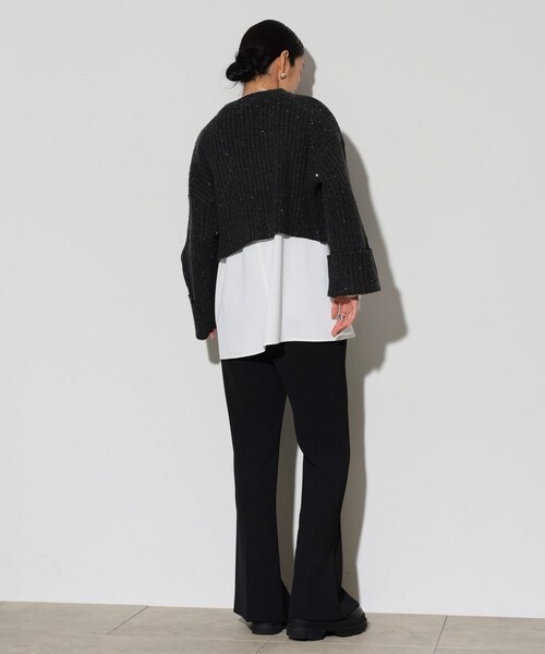 GALLEST（ギャレスト）の「◆スパンコール混クルーネックニット（ニット/セーター・レディース・ホワイト系/チャコールグレー/ベージュ/ブルーグリーン/パープル・38）」の17枚目の写真