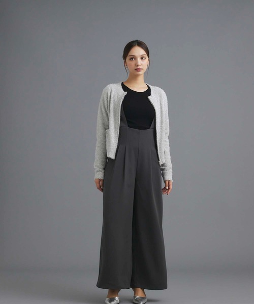 fifth（フィフス）の「タックデザインサロペット（つなぎ/オールインワン・レディース・ブラック/グレー・M）」の5枚目の写真