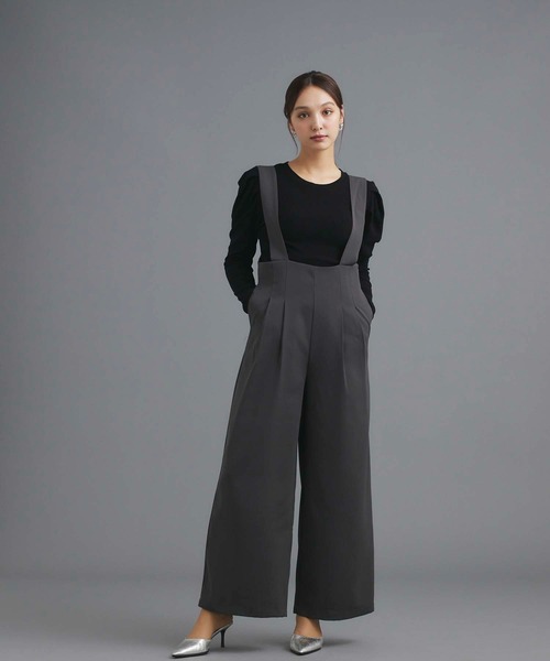 fifth（フィフス）の「タックデザインサロペット（つなぎ/オールインワン・レディース・ブラック/グレー・M）」の8枚目の写真