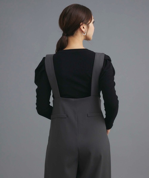 fifth（フィフス）の「タックデザインサロペット（つなぎ/オールインワン・レディース・ブラック/グレー・M）」の4枚目の写真