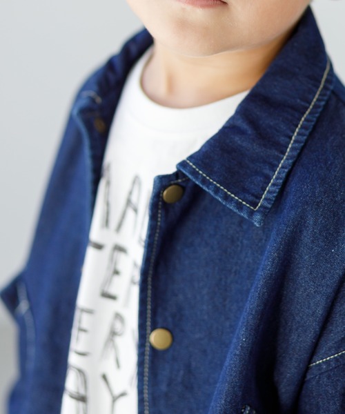 MAKE YOUR DAY（メイクユアデイ）の「デニムジャケット■80～140cm（デニムジャケット・キッズ・ネイビー/ブルー・90/100/110/120/130/140/80）」の4枚目の写真