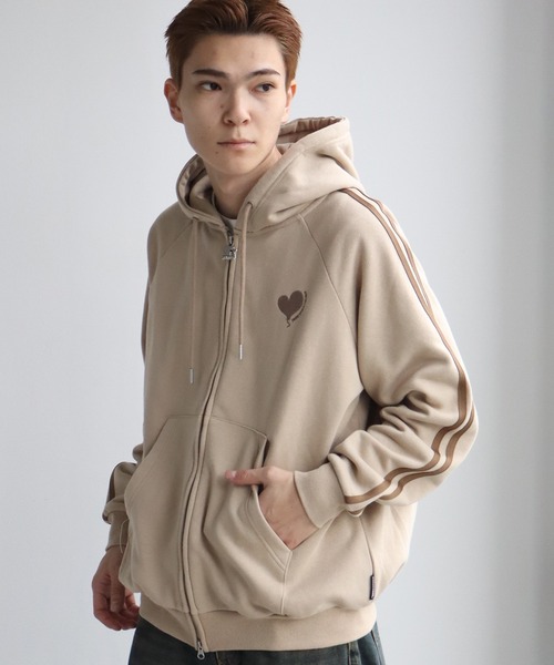 STARTER BLACK LABEL(スターターブラックレーベル)の「【STARTER /スターター】裏起毛 サイドライン ジップアップパーカー(パーカー・メンズ・ベージュ/ホワイト・L/XL/M)」の6枚目の写真