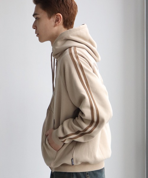 STARTER BLACK LABEL(スターターブラックレーベル)の「【STARTER /スターター】裏起毛 サイドライン ジップアップパーカー(パーカー・メンズ・ベージュ/ホワイト・L/XL/M)」の7枚目の写真
