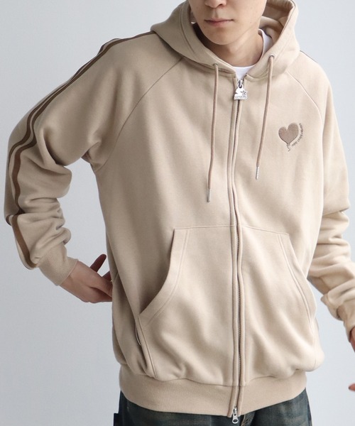 STARTER BLACK LABEL(スターターブラックレーベル)の「【STARTER /スターター】裏起毛 サイドライン ジップアップパーカー(パーカー・メンズ・ベージュ/ホワイト・L/XL/M)」の8枚目の写真