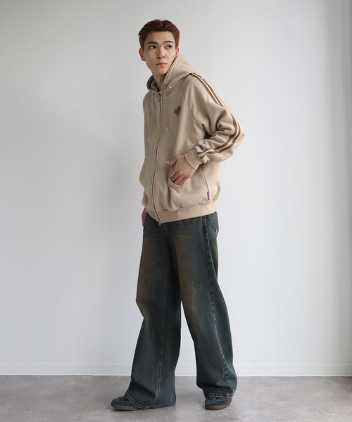 STARTER BLACK LABEL(スターターブラックレーベル)の「【STARTER /スターター】裏起毛 サイドライン ジップアップパーカー(パーカー・メンズ・ベージュ/ホワイト・L/XL/M)」の9枚目の写真