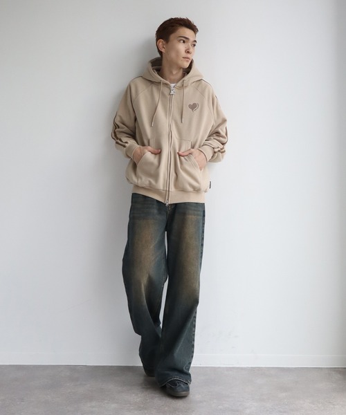 STARTER BLACK LABEL(スターターブラックレーベル)の「【STARTER /スターター】裏起毛 サイドライン ジップアップパーカー(パーカー・メンズ・ベージュ/ホワイト・L/XL/M)」の10枚目の写真