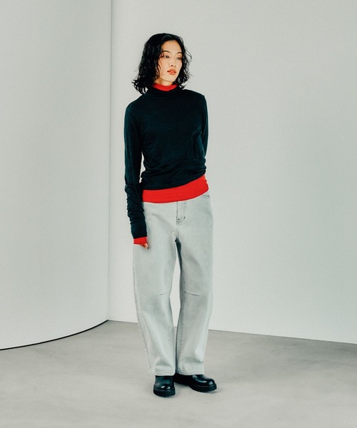 LEPSIM（レプシィム）の「テンセル混タートル　145367（Tシャツ/カットソー・レディース・レッド/ライトグリーン/ブラック/オフホワイト/グリーン/レッド系その他/チャコールグレー・FREE）」の17枚目の写真