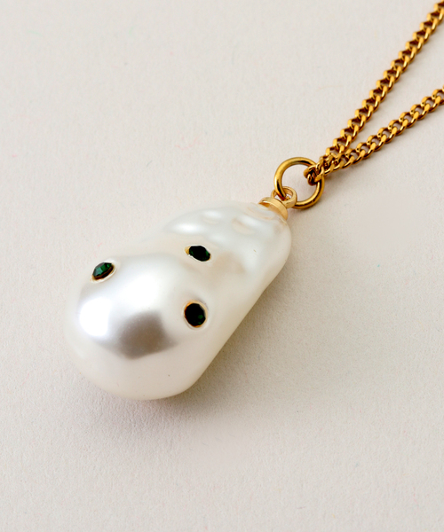美品【SLOBE IENA】SLOBE プレーンネックレス 淡水パール 淡水パールネックレス SLOBE IENA AnisaSojika/アニサソジカ
