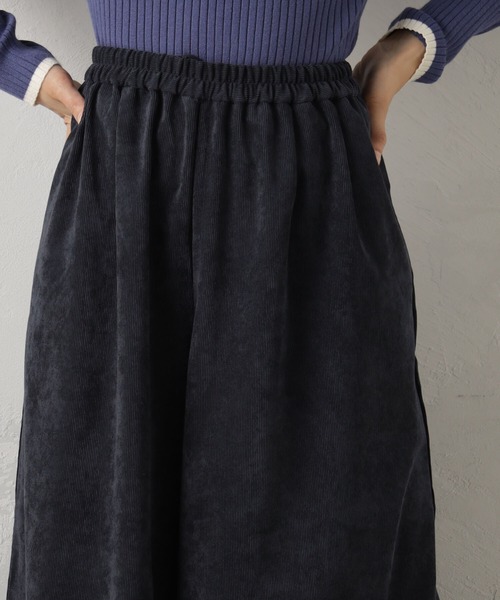 FOUND GOOD（ファウンドグッド）の「EASYコーデュロイスカーチョ（その他パンツ・レディース・ベージュ/アイボリー/ブラック/ブルー系2・L/M/S）」の6枚目の写真