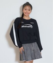 【LTXC】裏起毛ラインクロップドトレーナー