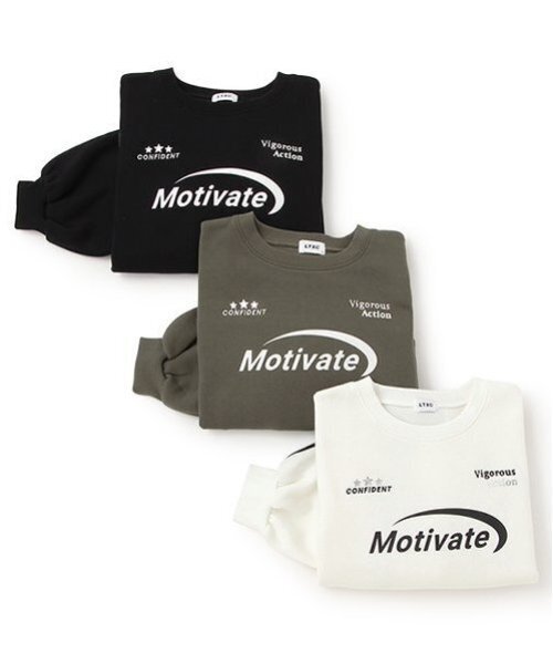 LOVETOXIC(ラブトキシック)の「【LTXC】裏起毛ラインクロップドトレーナー(スウェット・キッズ・ブラック/カーキ/オフホワイト・L/M/S)」の9枚目の写真