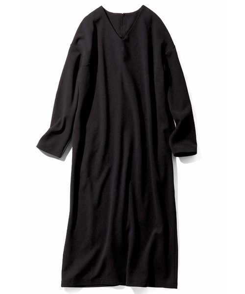ＩＥＤＩＴ 帯電防止加工がうれしい いつもキレイな黒が続く純黒素材の大人シックな裏微起毛ワンピース〈ブラック〉（ワンピース）｜IEDIT（イディット）
