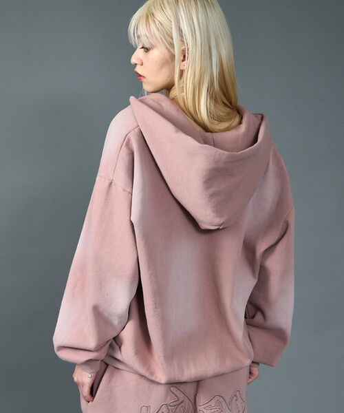 SEQUENZ（シークエンズ）】LOGO APPLIQUE ZIP HOODIE / フェード