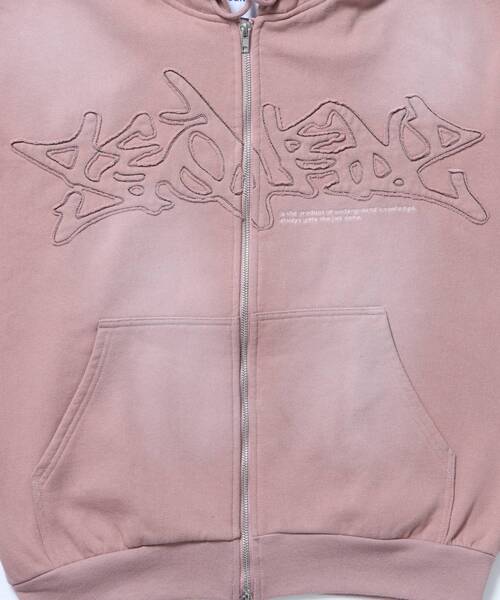 SEQUENZ（シークエンズ）】LOGO APPLIQUE ZIP HOODIE / フェード