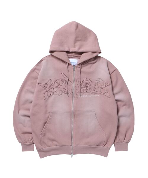 SEQUENZ（シークエンズ）】LOGO APPLIQUE ZIP HOODIE / フェード