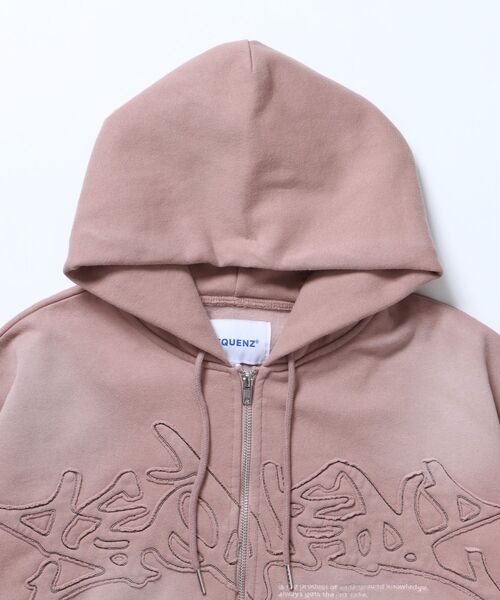 SEQUENZ（シークエンズ）】LOGO APPLIQUE ZIP HOODIE / フーディ