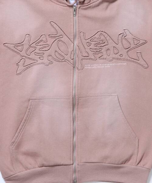 SEQUENZ（シークエンズ）】LOGO APPLIQUE ZIP HOODIE / フーディ