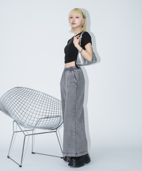 17HR（セブンティーンアワーズ）の「ウォッシュドスウェットパンツ(セットアップ可)（スウェットパンツ・レディース・ブラック/グレー・FREE）」の6枚目の写真