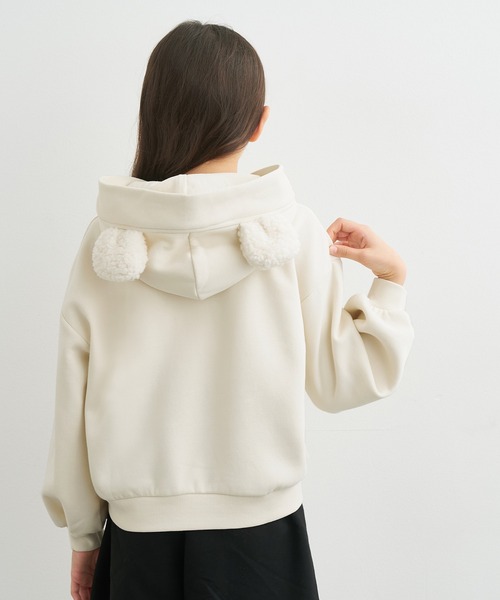 coca（coca）（コカ）の「【WEB限定セール】キッズ　裏起毛クマ耳パーカー（パーカー・キッズ・ブラック/アイボリー/ライトピンク・140/130/150/120）」の19枚目の写真