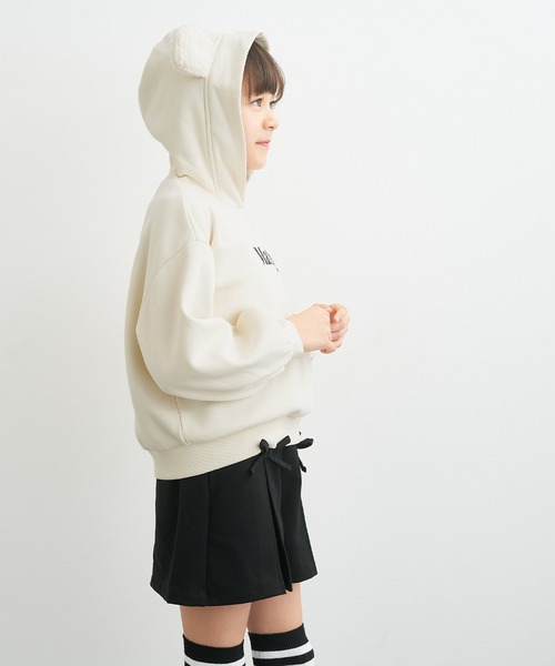 coca（coca）（コカ）の「【WEB限定セール】キッズ　裏起毛クマ耳パーカー（パーカー・キッズ・ブラック/アイボリー/ライトピンク・140/130/150/120）」の22枚目の写真