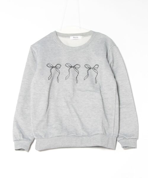 Mayree（メイリー）の「【Mayree】 リボン プリント トレーナー スウェット（スウェット・レディース・ブラック/グレー・SMALL/MEDIUM/LARGE）」の10枚目の写真