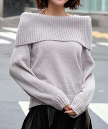 モヘアタッチ オフショルニットトップス