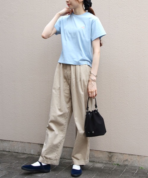 DANTON(ダントン)の「DANTON/ダントン ショートTEEシャツ ソリッド T/C SHORT T-SHIRT SOLID DT-C0408 CVT(Tシャツ/カットソー・レディース・サックスブルー/ダークベージュ/ホワイト/ピンク/ダークブルー/ライトグリーン/ライトベージュ・M)」の21枚目の写真