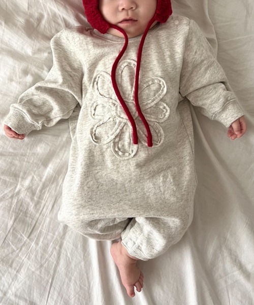 CIAOPANIC TYPY（チャオパニックティピー）の「【25SS新作】【KIDS】ピグメント加工フラワーロープロンパース（ロンパース・キッズ・チャコールグレー/オフホワイト・80）」の13枚目の写真