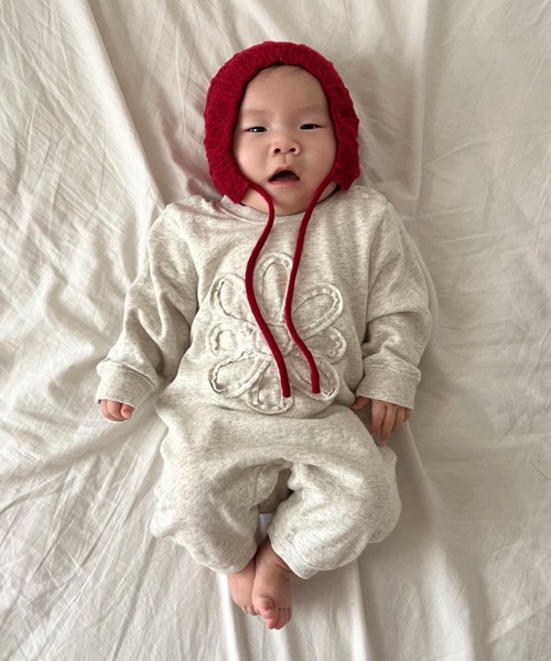 CIAOPANIC TYPY（チャオパニックティピー）の「【25SS新作】【KIDS】ピグメント加工フラワーロープロンパース（ロンパース・キッズ・チャコールグレー/オフホワイト・80）」の14枚目の写真